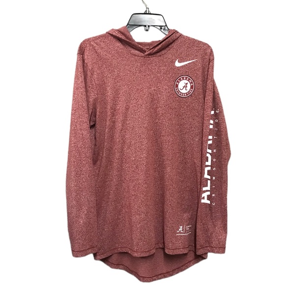 Men's Nike Crimson Alabama Crimson Tide Marled Long Sleeve Hooded T-Shirt GUC S - Picture 1 of 3